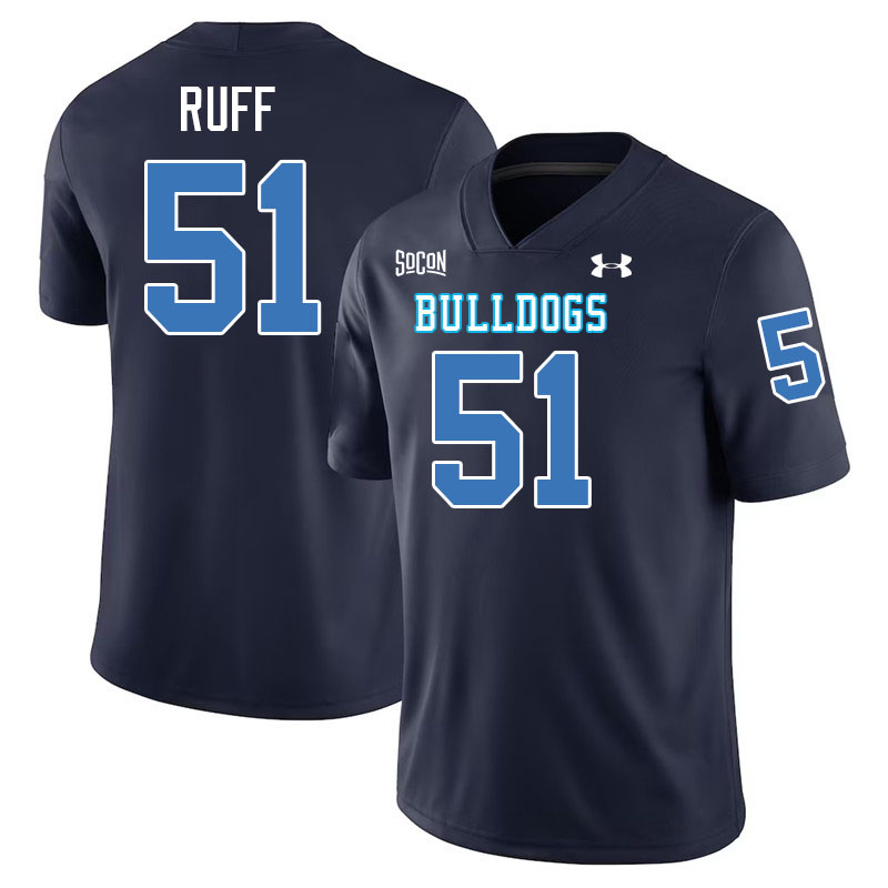 The Citadel Bulldogs #51 Brian Ruff College Football Jerseys,Uniforms-Navy